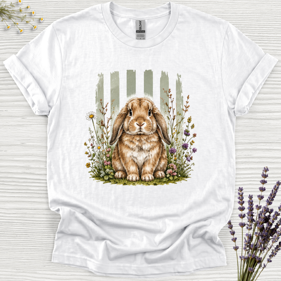 Holland Lop Botanical Stripes T-Shirt