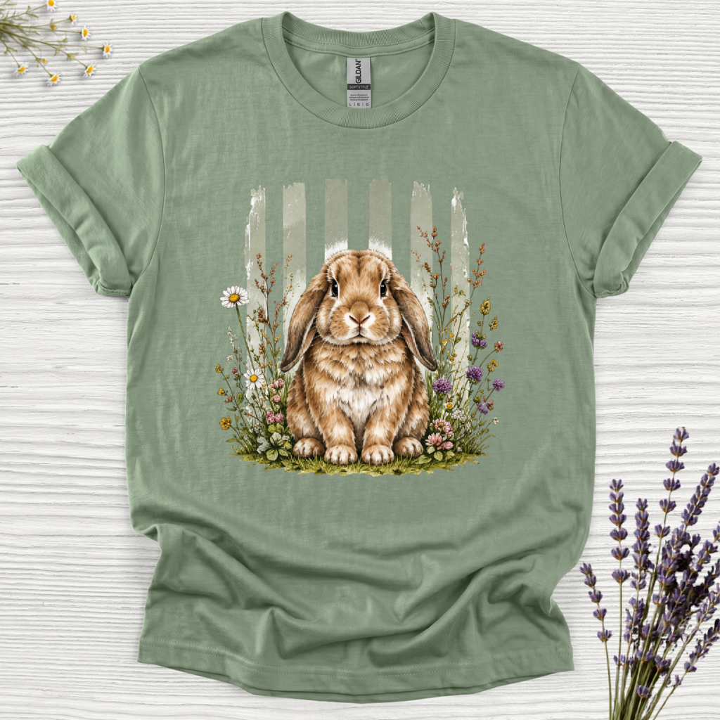 Holland Lop Botanical Stripes T-Shirt