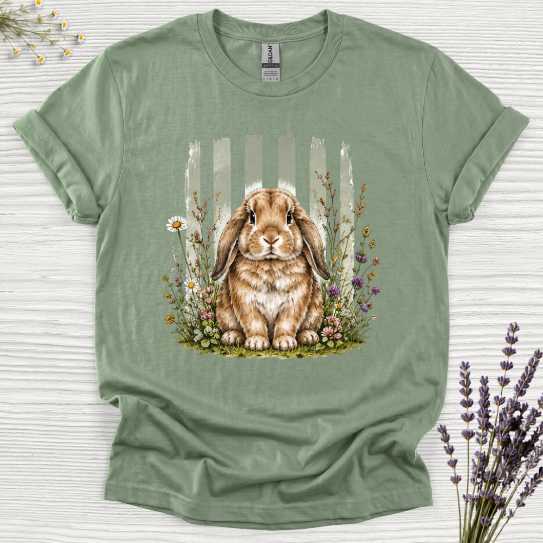 Holland Lop Botanical Stripes T-Shirt