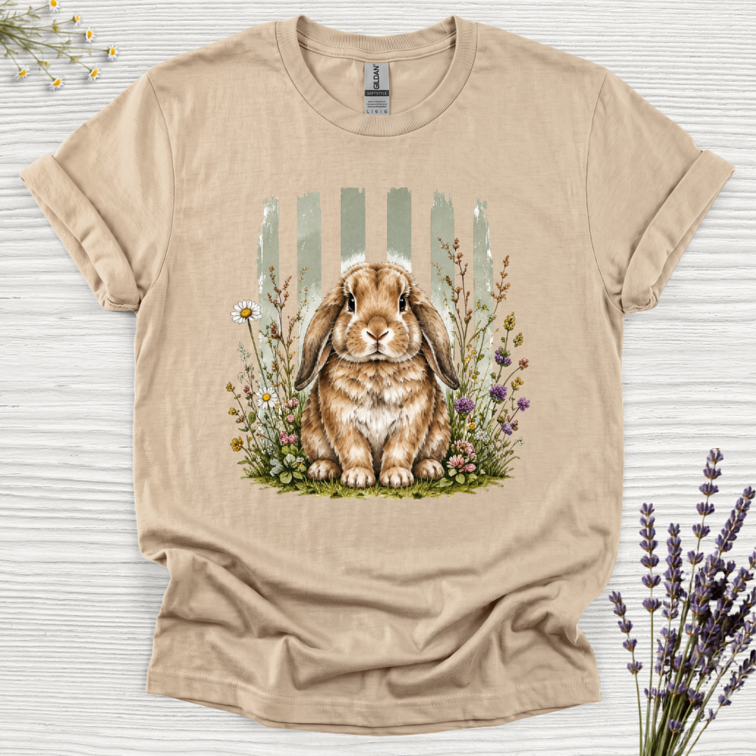 Holland Lop Botanical Stripes T-Shirt